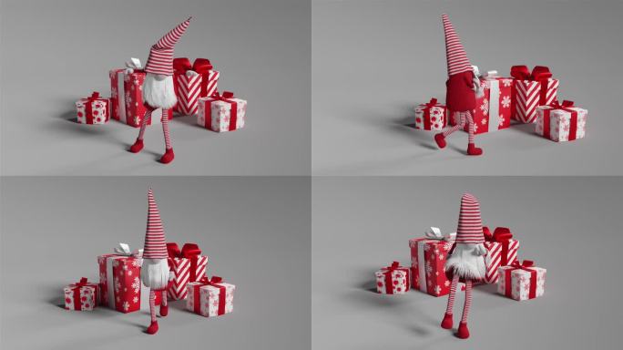 矮05三维动画视频素材圣诞节背景