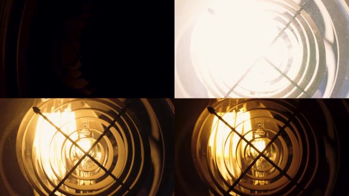 [Z02] -专业的照明设备-灯打开和关闭，因为它从左到右旋转-微距拍摄