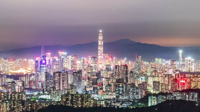 深圳天际线夜景 4K宽屏