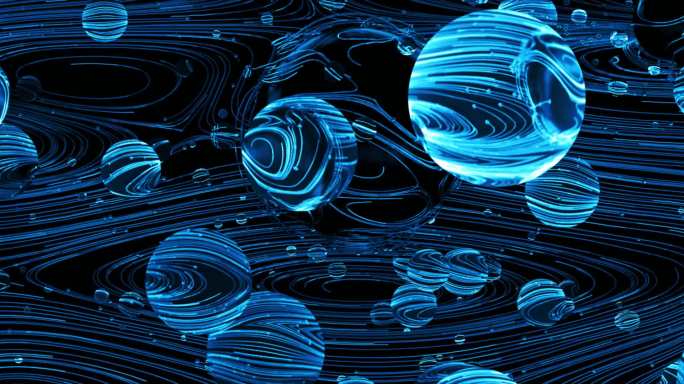 8K蓝色抽象螺旋粒子线条 大屏led投影