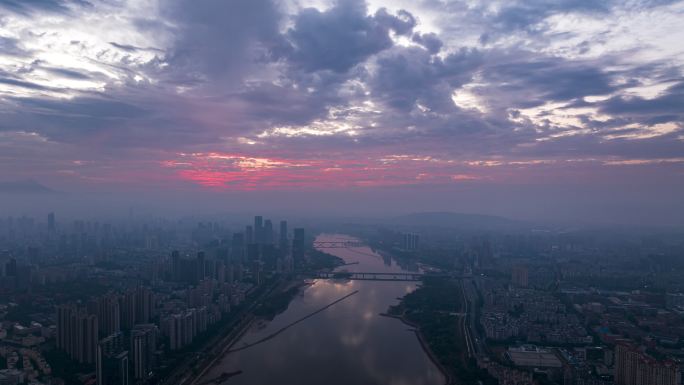 福州闽江朝霞延时