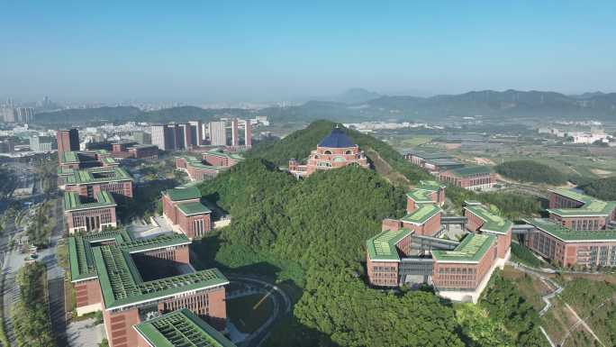 深圳光明区中山大学校区航拍学校建筑风光