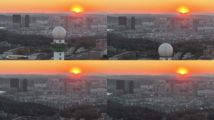 灯塔 光影 城市 夕阳 晚霞