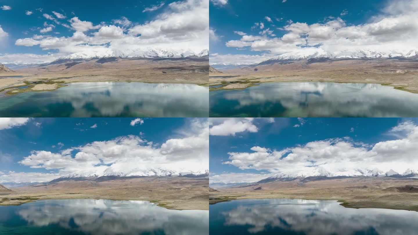 新疆喀什帕米尔高原慕士塔格峰航拍延时