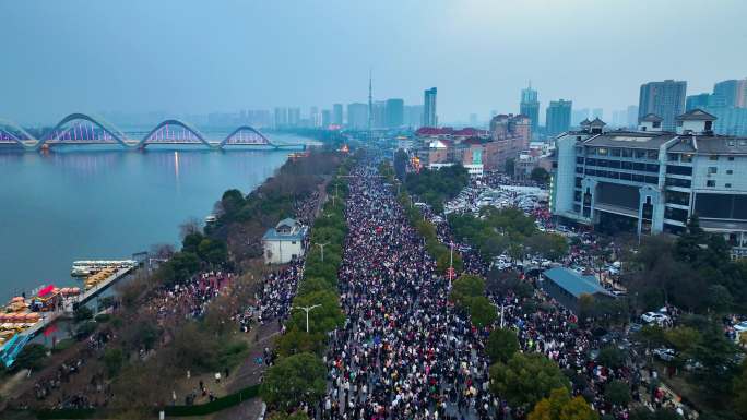 人流 城市人群 航拍 延时 宣传片 晚会