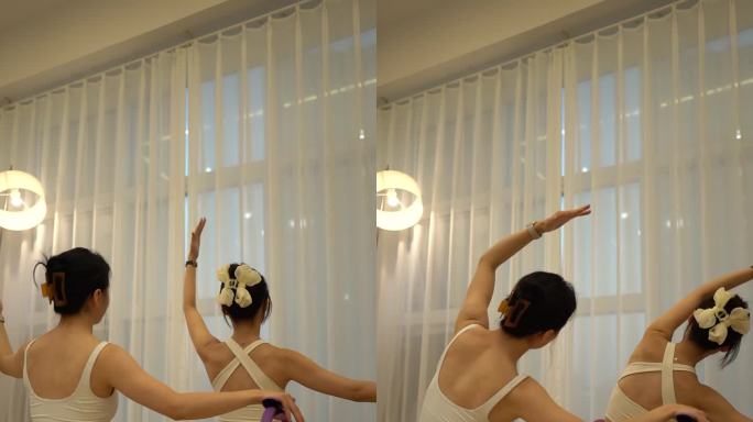美女普拉提瑜伽运动翘臀塑体塑形动作