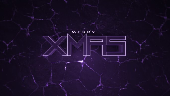 单色Merry XMAS文本上的紫色梯度