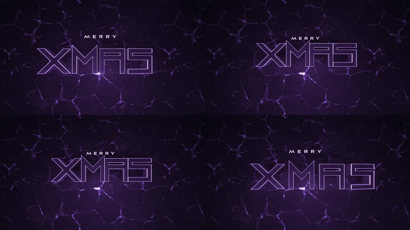 单色Merry XMAS文本上的紫色梯度