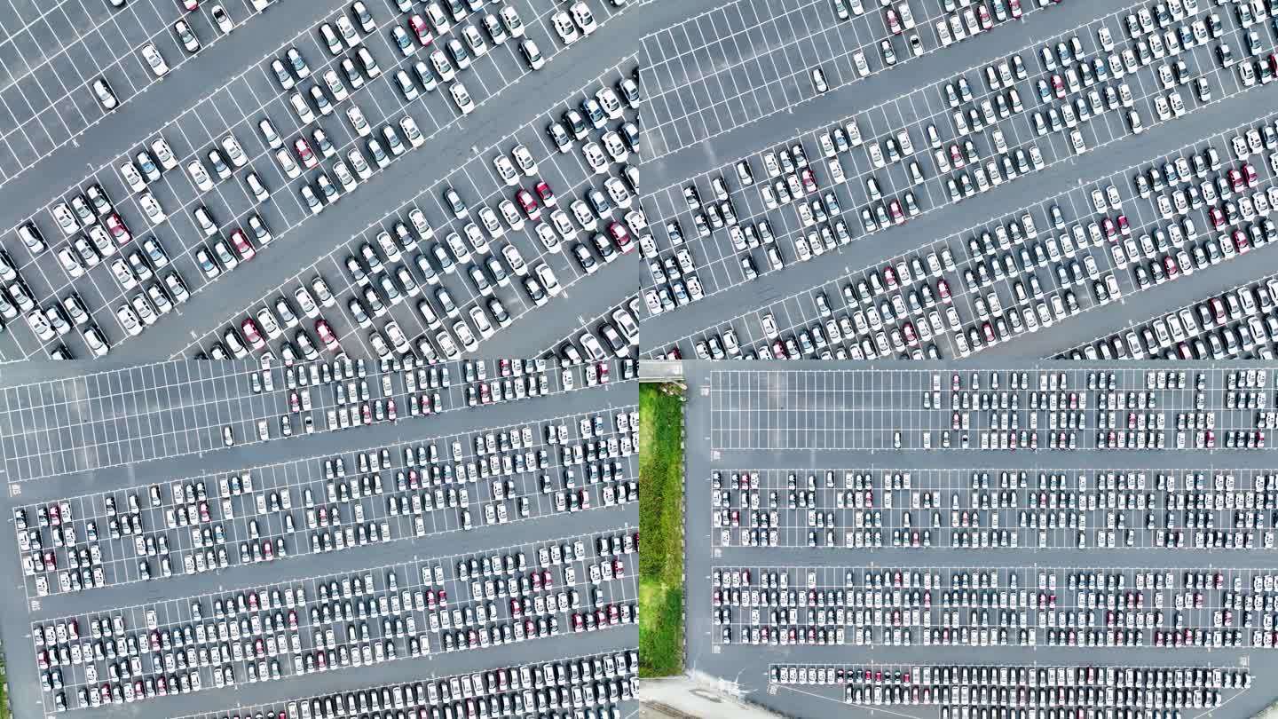 塔科马港的新车鸟瞰图