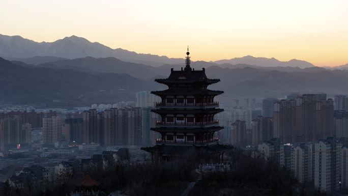 海东 乐都 朝阳阁 朝阳山公园 秋景