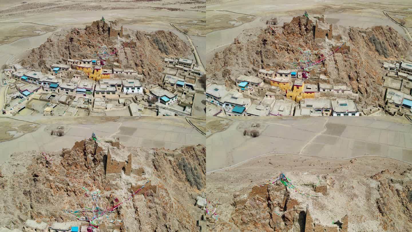 西藏阿里古村落航拍视频1-4K