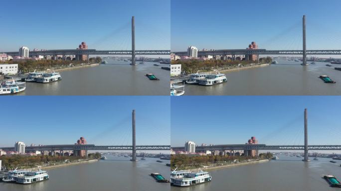 上海闵浦大桥航拍  上海浦江航拍