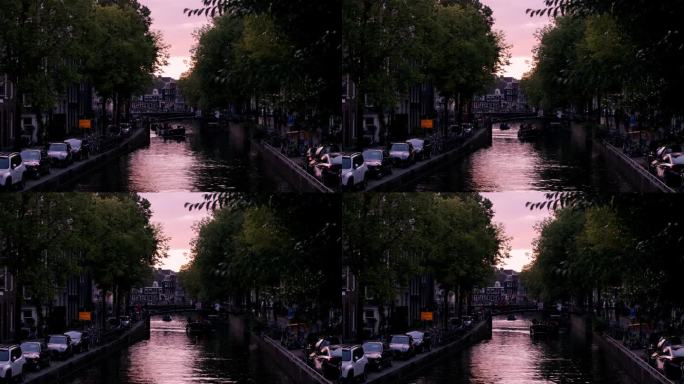 荷兰阿姆斯特丹夕阳宁静静谧