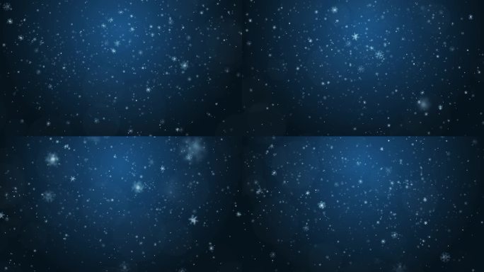 4K蓝色夜晚下雪视频背景素材