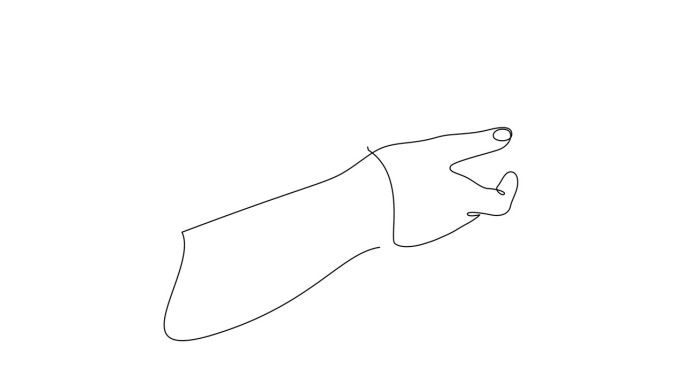 手握礼盒的自绘动画，系上丝带，用连续线绘制。