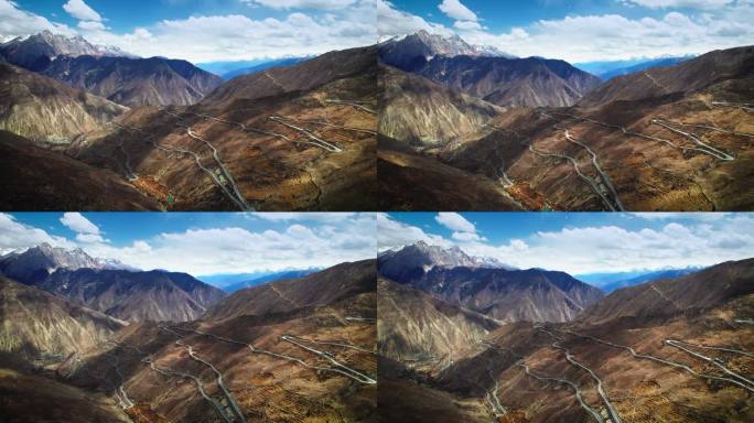 西藏怒江72拐航拍视频-4K