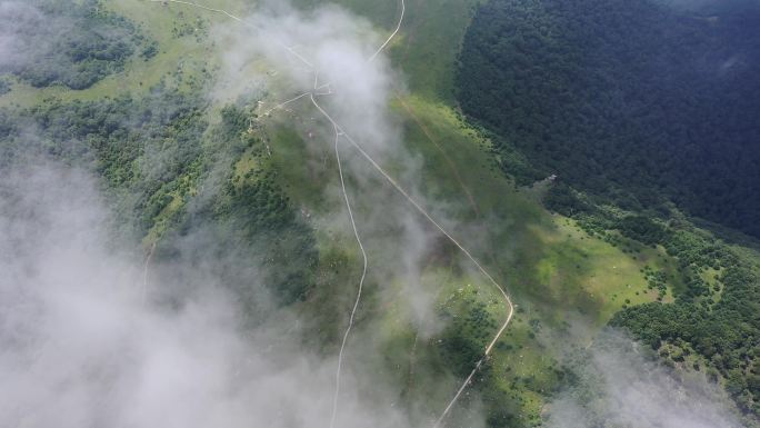 航拍历山舜王坪云海