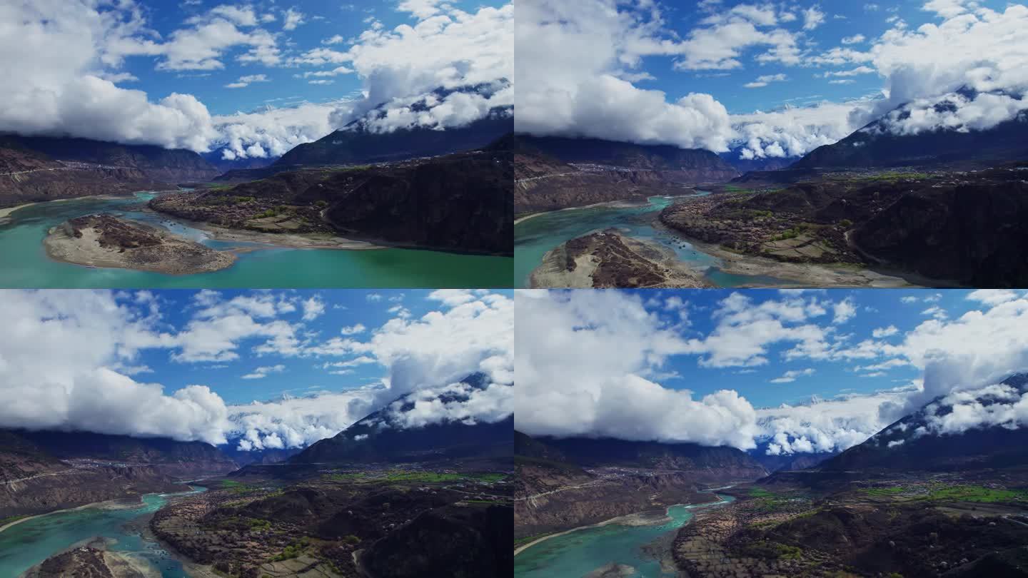 西藏林芝雅鲁藏布江大峡谷航拍视频4K
