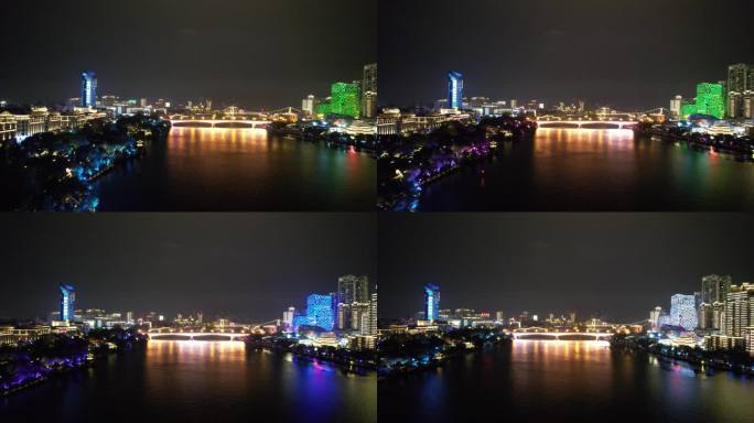 广西柳州夜景航拍