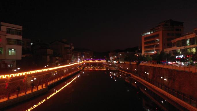 中国广东省梅州市丰顺县丰良镇夜景