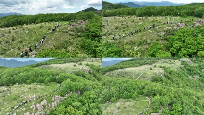 户外运动登山航拍