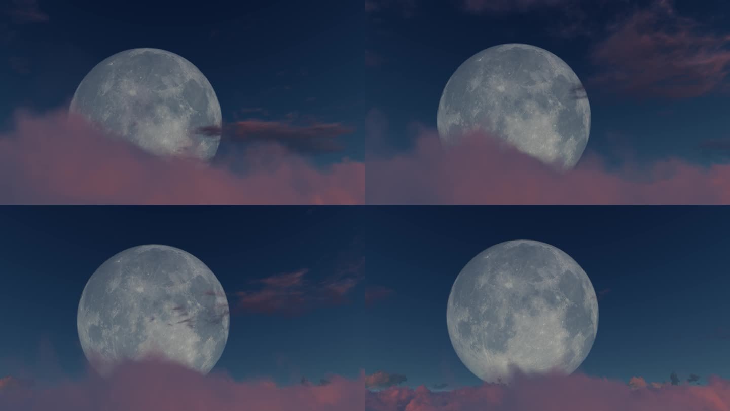 月球月亮满月明月唯美穿云月亮