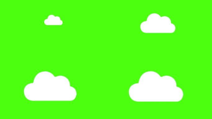 云朵白云飘逸云彩云层卡通从小变大绿幕背景