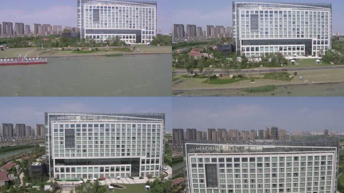 苏州吴江东太湖艾美酒店俯冲鸟瞰航拍