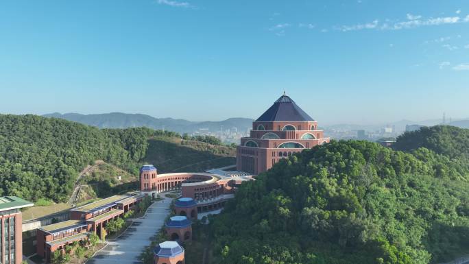 深圳光明区中山大学校区航拍学校建筑风光