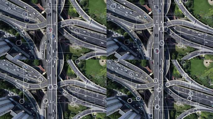 智能交通高架桥立交桥行驶的车辆大数据