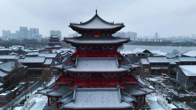 最全30分钟南川楼朗吟楼下雪雪景上集