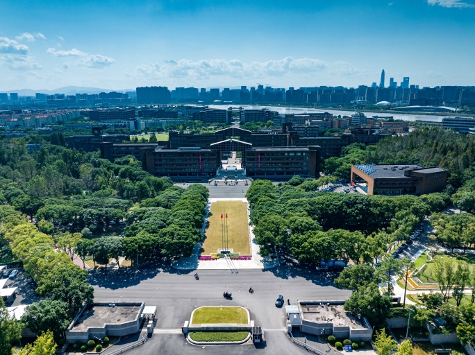 航拍宁波大学延时摄影