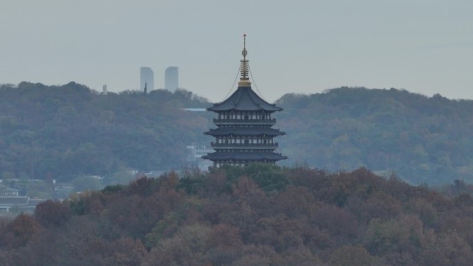 杭州 西湖 烟雨江南 城市风景