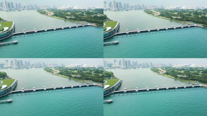 新加坡水坝，码头拦河坝，新加坡城市海啸防护屏障