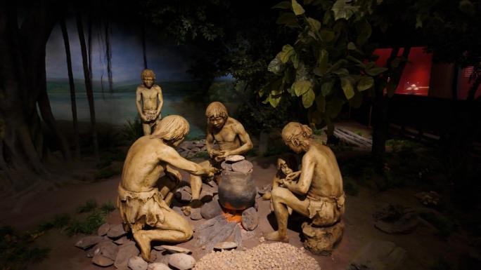 远古人类原始人生活场景雕塑