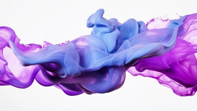 抽象视觉艺术紫蓝色水墨