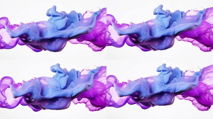 抽象视觉艺术紫蓝色水墨