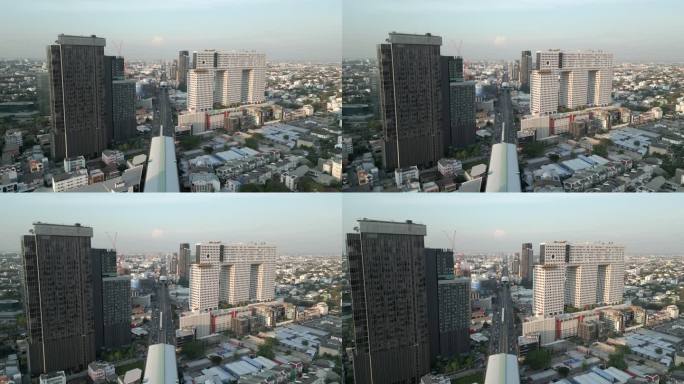 泰国曼谷的防弹少年团轻轨和高层建筑
