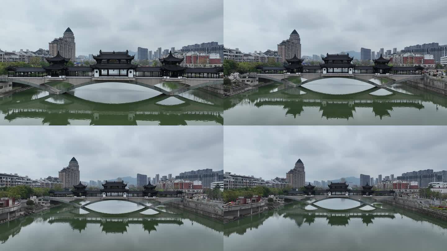 杭州市临安区苕溪钱王桥拉远运镜