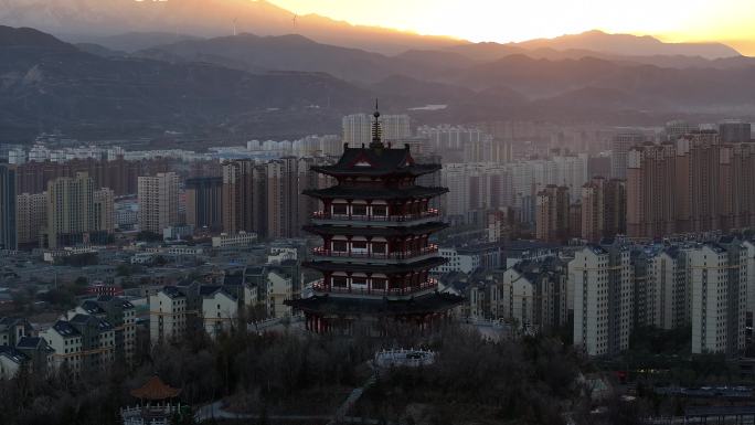 乐都 乐都航拍 朝阳阁 蚂蚁山