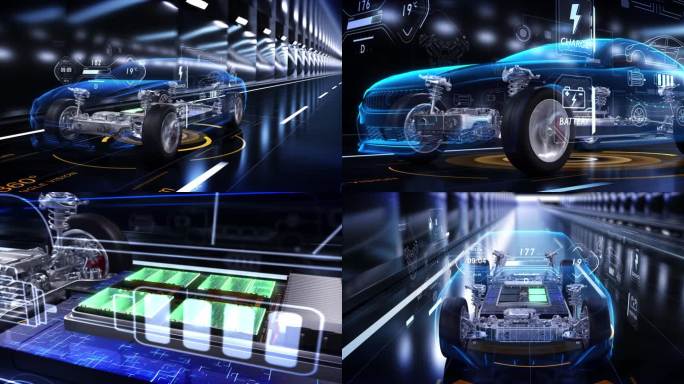 科技新能源汽车无人驾驶智能汽车隧道行驶