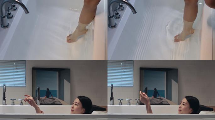 美女泡澡浴缸