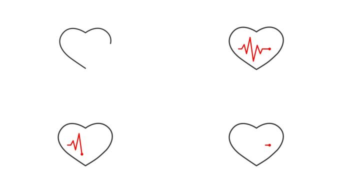 健康的心脏-心跳股票动画图标