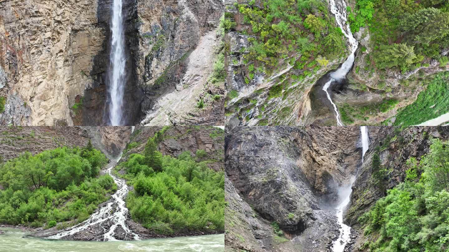 4K 高原瀑布 西藏  大自然   旅行
