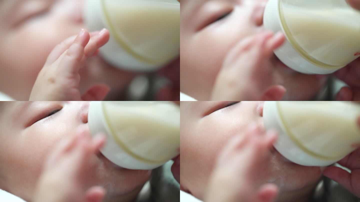 婴儿喝奶宝宝喂奶4K慢动作422 素材