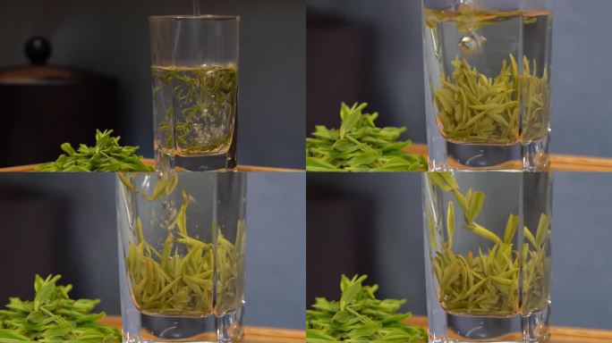 茶品展示 茶汤 水漩涡漩涡旋转 落入水中