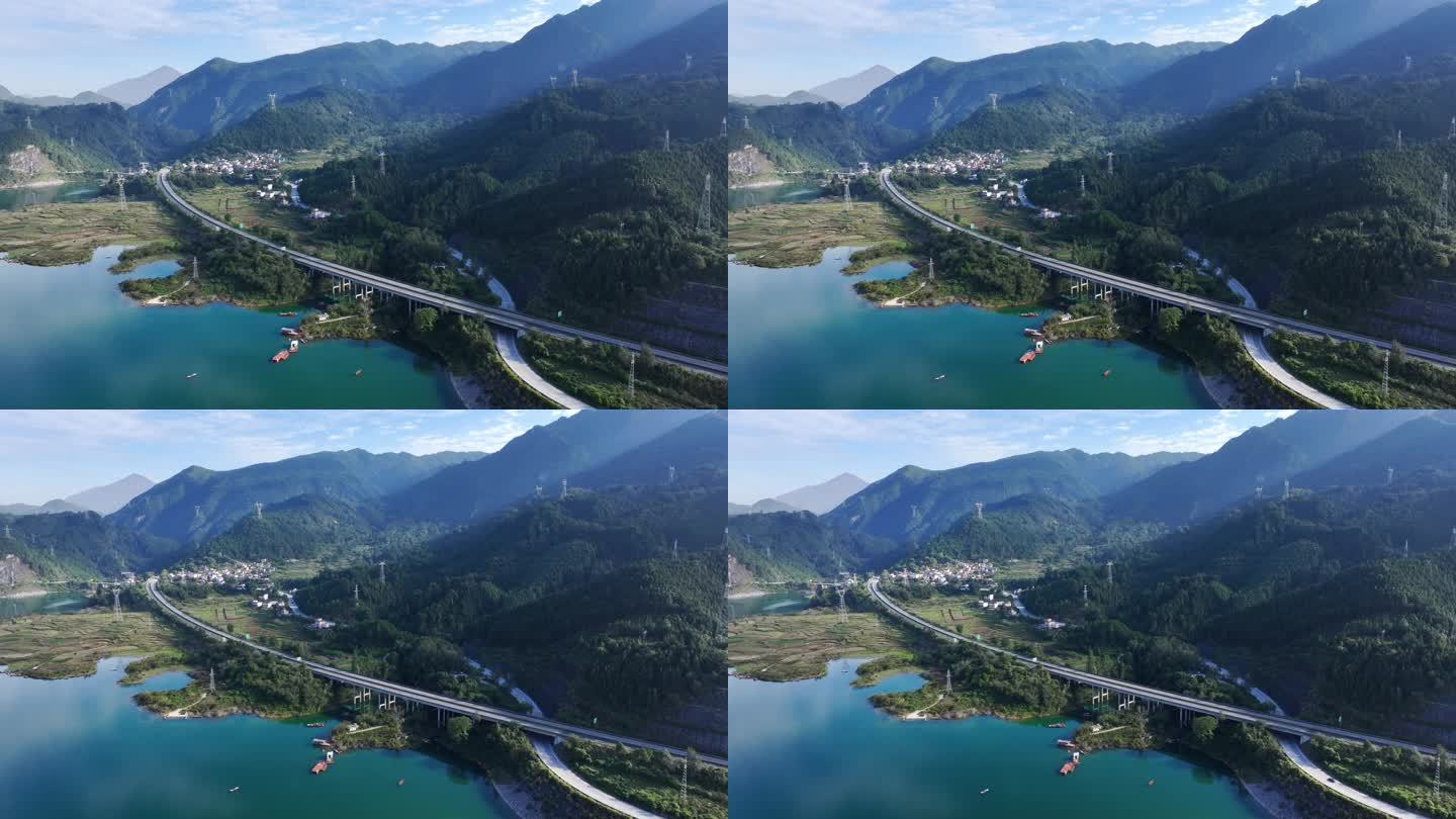 高山湖泊道路视频