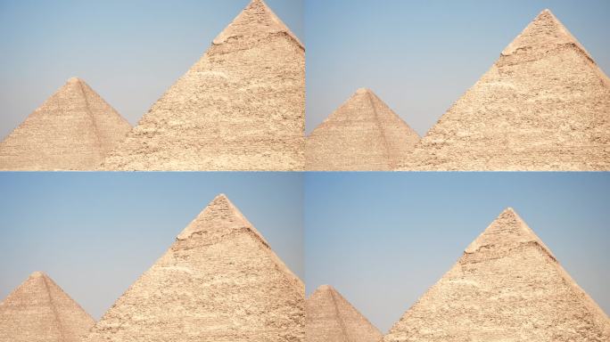 背景是哈夫拉金字塔和吉萨大金字塔。开罗,埃及。古代神秘的世界奇观