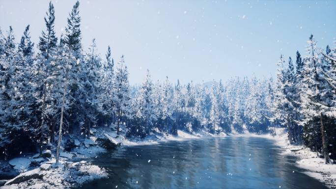 4k林海雪原冰湖雪景②