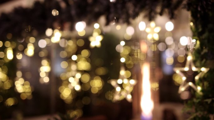 圣诞装饰在克拉科夫，光，夜